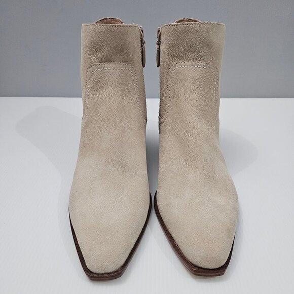 Cole Haan Naia Ankle Bootie Womens 9 Light Beige Suede Western Cowgirl NEW - Picture 5 of 14